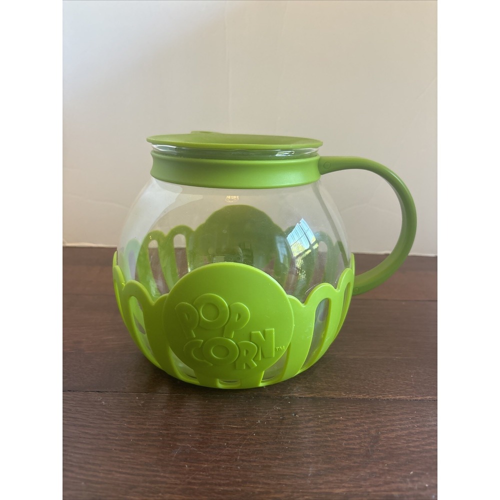 Ecolution Micro-Pop Microwave Popcorn‎ Popper Temp Safe Glass Family Size Lime